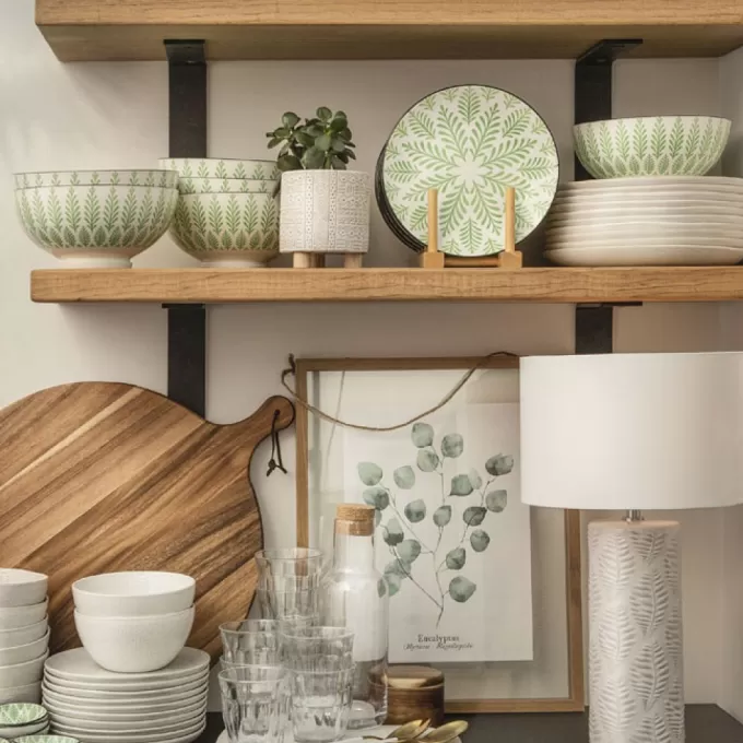 Cheap ZONE Feuilles Natural, Green And White